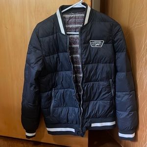 Adorable, gray vans, bomber, puffy jacket